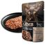 LEONARDO Frischebeutel [16x70g Lamb mit Fleischstreifen] Pulled Beef | Getreidefreies Nassfutter für Katzen | Alleinfuttermittel Katzenfutter