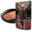 LEONARDO Frischebeutel [16x70g Beef mit Fleischstreifen] Pulled Beef | Getreidefreies Nassfutter für Katzen | Alleinfuttermittel Katzenfutter