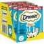 Dreamies Katzensnacks mit Lachsgeschmack, 4er Pack, 4x180g – Außen knusprige & innen cremige Katzenleckerlis