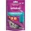 Whiskas Pounce & Play Katzensnacks im Portionsbeutel für ausgewachsene Katzen mit Huhn 8x45g
