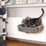 lionto Katzenheizungsliege mit kuscheligem Plüschbezug, warmes Katzenbett zum Einhängen mit Metallhaken für alle gängigen Heizungen, waschbare Katzenhängematte aus gemütlichem Material, dunkelgrau