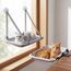 CATISM 2-in-1 Katzenbett für Schreibtisch & Faltbare Katzen Hängematte bis 18 kg, Katzen Fensterliege Hängematte Waschbarer Verstellbare Katzen Schreibtisch Bett Verstärkte Katzenhängematte