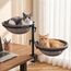 CATISM 2 Katzenbett für Schreibtisch - 360° drehbar & höhenverstellbar katzenkorb, Katzenhängematte mit 4 waschbaren Bezügen Katzenschlafplatz für Homeoffice (Grau) bis 40 LBS