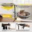CATISM 2 Katzenbett für Schreibtisch - 360° drehbar & höhenverstellbar katzenkorb, Katzenhängematte mit 4 waschbaren Bezügen Katzenschlafplatz für Homeoffice (Grau) bis 40 LBS