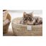 Dehner Premium Lovely Kuschelbett Guter Schlaf, Ø 38 cm, Höhe 13 cm, Naturmaterial/Plüsch, weiß/beige