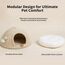 Cheerpals Katzenhöhle & Katzenbett Groß (53cm) – Formstabile Kuschelhöhle Katze aus Robustem Garngeflecht, 2-in-1 Katzenhaus mit Abnehmbarem Deckel & Waschbarem Kissen, Kratzfestes Iglu für Katzen