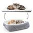 MAIYADUO Weiches Katzenbett Waschbar 75x50 cm Plüsch Haustierbett für Kleine Hunde und Katzen - 2 in 1 Katzenkissen Katzendecke Katzensofa Nest Bett, Entfaltete Größe 105x75 cm