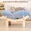 CheerPals Erhöhtes Katzenbett Blumenform, 55cm L&W Großes Katzensofa, Stilvoll Katzenstuhl mit Hochelastischer Weich Kissen, Katzenmöbel zum Schlafen für Alle Katze