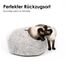 LucyBalu® Premium Katzenhöhle aus Filz | Natürliches Katzenbett aus 100% Flauschiger Wolle | Filzhöhle für Katzen handgefertigt in Nepal | Kuschelhöhle für Katzen | 45x45x28 cm | Hellgrau/Weiß