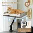 PAWZ Road Katzenbett für Schreibtisch, Holz-Katzenbett für drinnen, Katzenkorb, 360° drehbar & höhenverstellbar, Katzen Hängematte für Kratzen, unterstützt bis zu 23kg, Grau