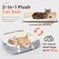 MAIYADUO Weiches Katzenbett Waschbar 75x50 cm Plüsch Haustierbett für Kleine Hunde und Katzen - 2 in 1 Katzenkissen Katzendecke Katzensofa Nest Bett, Entfaltete Größe 105x75 cm