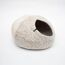 LucyBalu® Premium Katzenhöhle aus Filz | Natürliches Katzenbett aus 100% Flauschiger Wolle | Filzhöhle für Katzen handgefertigt in Nepal | Kuschelhöhle für Katzen | 45x45x28 cm | Hellgrau/Weiß