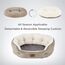 BEDSURE Katzenbett waschbar Katzen Bettchen - 63x53x20cm Katzenkorb mit Zweiseitig Innenkissen Katzenschlafplatz für Katzen oder kleine Hunde, Kamel