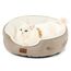 BEDSURE Katzenbett waschbar Katzen Bettchen - 51x48x15cm Katzenkorb mit zweiseitig Innenkissen Katzenschlafplatz für Katzen oder kleine Hunde, Kamel