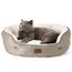 BEDSURE Katzenbett waschbar Katzen Bettchen - 63x53x20cm Katzenkorb mit Zweiseitig Innenkissen Katzenschlafplatz für Katzen oder kleine Hunde, Kamel