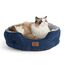 BEDSURE Katzenbett waschbar Katzen Bettchen - 51x48x15cm Katzenkorb mit zweiseitig Innenkissen Katzenschlafplatz für Katzen oder kleine Hunde, Navyblau