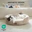 BEDSURE Katzenbett waschbar Katzen Bettchen - 51x48x15cm Katzenkorb mit zweiseitig Innenkissen Katzenschlafplatz für Katzen oder kleine Hunde, Kamel
