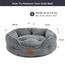 BEDSURE Katzenbett waschbar Katzen Bettchen - 51x48x15cm Katzenkorb mit Zweiseitig Innenkissen Katzenschlafplatz für Katzen oder kleine Hunde,Grau