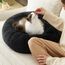 BEDSURE Katzenbett waschbar Flauschiges Hundebett - Ø 50 cm Rund Kissen, Katzenschlafplatz für Katzen Kleine Mittelgroße Hunde, Plüsch Katzenkissen Rund Kuschelbett Katzen Bettchen, Dunkelgrau