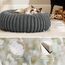 BEDSURE orthopädisches Katzen Bettchen - Flauschiges Donut 51x51x15cm rundes Katzensofa mit waschbarem & abnehmbarem Cord-Fleece-Bezug, rutschfeste Unterseite, dunkelgrau