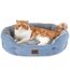 BEDSURE Katzenbett waschbar Katzen Bettchen - 63x53x20cm Katzenbett mit zweiseitig Innenkissen Katzenschlafplatz für Katzen oder kleine Hunde, blau
