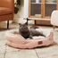 BEDSURE Katzenbett waschbar Katzen Bettchen - 63x53x20cm Katzenbett mit zweiseitig Innenkissen Katzenschlafplatz für Katzen oder kleine Hunde, rosa