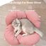 CheerPals Erhöhtes Katzenbett Blumenform, 55cm L&W Großes Katzensofa, Stilvoll Katzenstuhl mit Hochelastischer Weich Kissen, Katzenmöbel zum Schlafen für Alle Katze