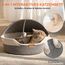 CheerPals Katzenbett Geflochten & Katzenhöhle mit Deckel – Formstabiler Katzenkorb aus Kratzfestem Garn, 2-in-1 Kuschelhöhle mit Waschbarem Kissen für Versteck & Schlaf, 44x44x33cm (Beige/Blau)