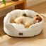 BEDSURE Katzenbett waschbar Katzen Bettchen - 63x53x20cm Katzenbett mit zweiseitig Innenkissen Katzenschlafplatz für Katzen oder kleine Hunde, weiß