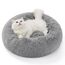 BEDSURE Katzenbett waschbar Flauschiges Hundebett - Ø 50 cm Rund Kissen, Katzenschlafplatz für Katzen Kleine Mittelgroße Hunde, Plüsch Katzenkissen Rund Kuschelbett Katzen Bettchen, Hellgrau