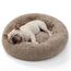 BEDSURE Hundebett waschbar Flauschiges Katzenbett - Ø 70 cm Katzenschlafplatz für Katzen und Hunde, plüsch Katzenkissen rund Kuschelbett, Kamel