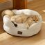BEDSURE Katzenbett waschbar Katzen Bettchen - 51x48x15cm Katzenbett mit zweiseitig Innenkissen Katzenschlafplatz für Katzen oder kleine Hunde, weiß