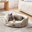 BEDSURE Katzenbett waschbar Katzen Bettchen - 63x53x20cm Katzenkorb mit Zweiseitig Innenkissen Katzenschlafplatz für Katzen oder kleine Hunde, Kamel