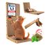 VANEJA® XXL Kratzbrett Katze 70 cm L-förmige Kratzpappe mit Ballspielzeug und Katzenminze, widerstandsfähiges Katzenkratzbrett für Wand Ecke, hochwertiges Kratzmöbel aus Karton