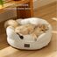 BEDSURE Katzenbett waschbar Katzen Bettchen - 51x48x15cm Katzenbett mit zweiseitig Innenkissen Katzenschlafplatz für Katzen oder kleine Hunde, weiß