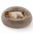 BEDSURE Hundebett waschbar Flauschiges Katzenbett - Ø 60 cm Katzenschlafplatz für Katzen und kleine Hunde, plüsch Katzenkissen rund Kuschelbett, Kamel