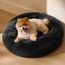 BEDSURE Hundebett waschbar Flauschiges Katzenbett - Ø 60 cm Katzenschlafplatz für Katzen und kleine Hunde, plüsch Katzenkissen rund Kuschelbett, Dunkelgrau