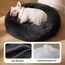 BEDSURE Hundebett waschbar Flauschiges Katzenbett - Ø 70 cm Katzenschlafplatz für Katzen und Hunde, plüsch Katzenkissen rund Kuschelbett, Dunkelgrau