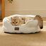 BEDSURE Katzenbett waschbar Katzen Bettchen - 51x48x15cm Katzenbett mit zweiseitig Innenkissen Katzenschlafplatz für Katzen oder kleine Hunde, weiß