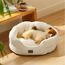 BEDSURE Katzenbett waschbar Katzen Bettchen - 63x53x20cm Katzenbett mit zweiseitig Innenkissen Katzenschlafplatz für Katzen oder kleine Hunde, weiß
