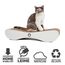 CanadianCat Company | XXL Kratzpappe Lounge | weißgraue Holzoptik | Kratzmöbel, Kratzbrett | Katzen Pappe +Katzenminze | 76 x 24 x 15 cm