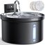 Katzenbrunnen Kabellos 3,5L-FEELNEEDY Trinkbrunnen für Katze mit Bewegungssensor-Batteriebetrieben Wasserbrunnen-4000 mAh Akkukapazität-304 Edelstahl Wasserschale-Pumpe Leise-mit 3 Filter-Schwarz