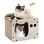 PETEPELA Kratzpappe für Katzen,Kratzpad Kratz,Wellpappe Kratzbrett, Kratzmöbel mit Spielzeug, Kratzmatte für Indoor-Katzen als Möbelschutz