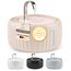 PrettyPaw Katzenbrunnen - Super leiser, BPA-freier 3L Trinkbrunnen für Katze mit LED und Aktivkohlefilter - Leicht zu reinigender Katzen Trinkbrunnen - Aqua Flow (Beige)