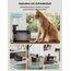 DownyPaws Katzenbrunnen Kabellos, Batteriebetriebener Trinkbrunnen für Katze mit Bewegungsmelder, 2.5L Katzentrinkbrunnen Leise Ohne Strom, Automatisch Wasserspender Katzen, Schwarz