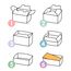 Conlun 5er-Pack Katzenkratzbox mit Katzenkratzpad, Großes Beidseitiges Design, Interaktive Öffnungen, Sauber & Langlebig, Kratzpappe für Katzen, Möbelschutz (Groß, Rot)
