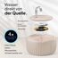 PrettyPaw Katzenbrunnen - Super leiser, BPA-freier 3L Trinkbrunnen für Katze mit LED und Aktivkohlefilter - Leicht zu reinigender Katzen Trinkbrunnen - Aqua Flow (Beige)