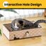 Conlun 5er-Pack Kratzbrett Katze mit Box, Beidseitige Kratzpappe für Katzen, Interaktive Öffnungen, Möbel-Schutz, Langlebig & Stabil (Mittel, Kariert)