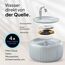 PrettyPaw Katzenbrunnen - Super leiser, BPA-freier 3L Trinkbrunnen für Katze mit LED und Aktivkohlefilter - Leicht zu reinigender Katzen Trinkbrunnen - Aqua Flow (Grau)