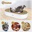 Furjoy Katzen Kratzbrett, 63 x 35 x 10 cm, Ovale Kratzmöbel, Kratzmatte, Lounge, Kratzschale für Katzen mit Katzenminze [ Home Clean Design mit Kratzbox]